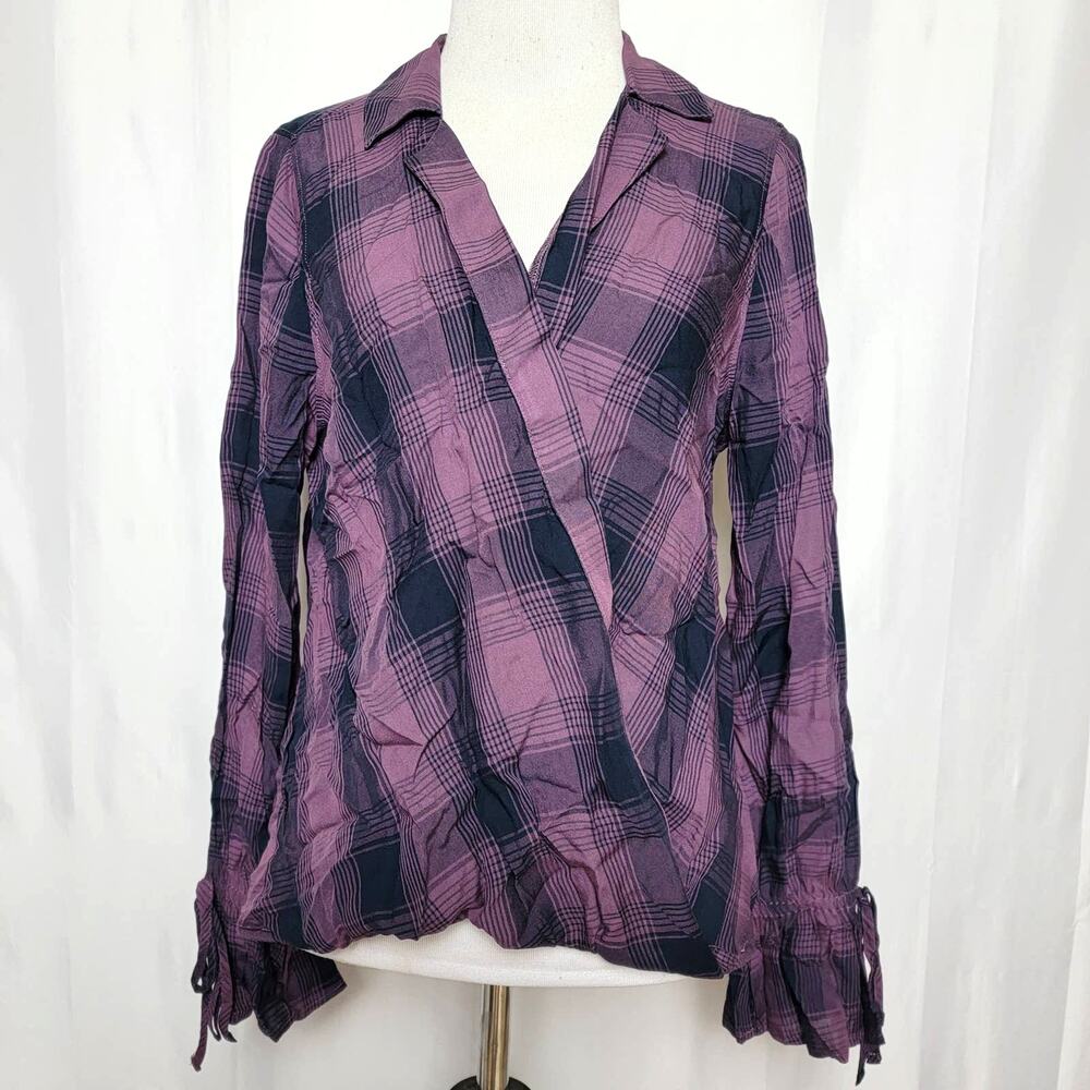 NWT Express Plaid Wrap Top SZ Medium